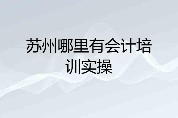 苏州哪里有会计培训实操
