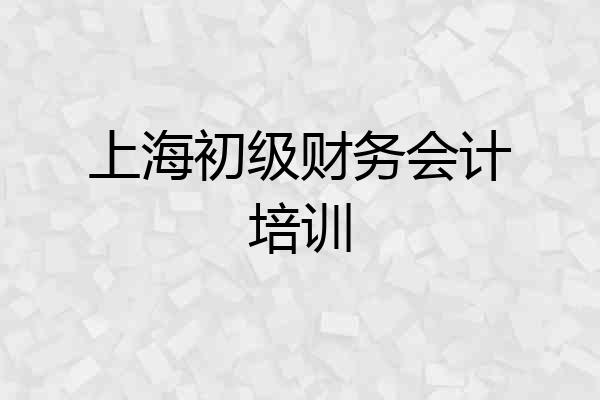 上海初级财务会计培训