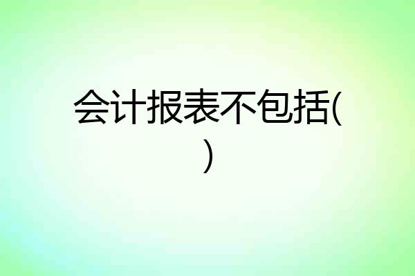 会计报表不包括()