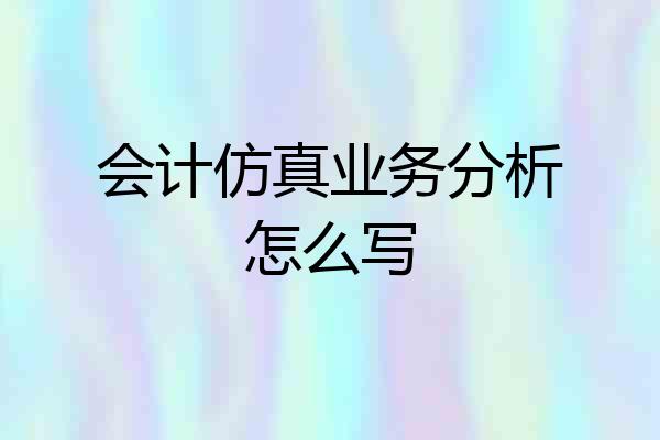 会计仿真业务分析怎么写