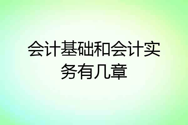 会计基础和会计实务有几章