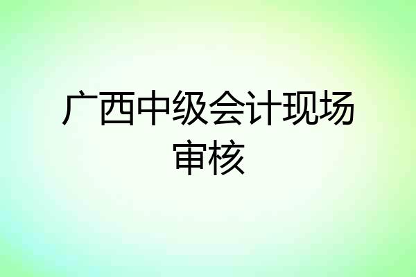 广西中级会计现场审核