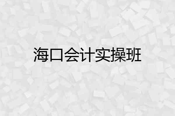 海口会计实操班