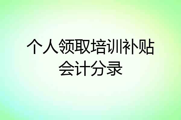 个人领取培训补贴会计分录