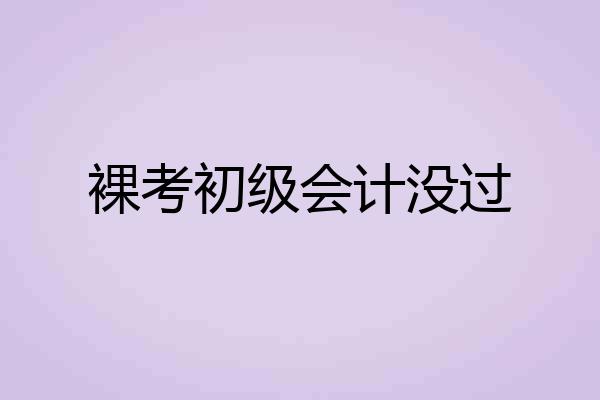 裸考初级会计没过