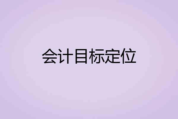 会计目标定位
