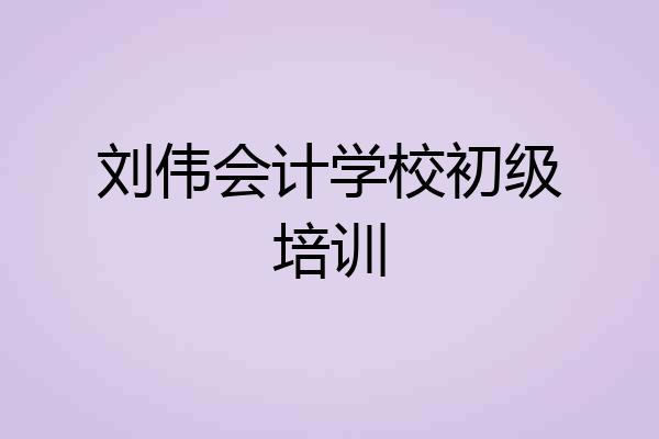 刘伟会计学校初级培训