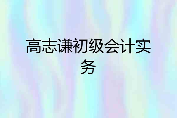 高志谦初级会计实务