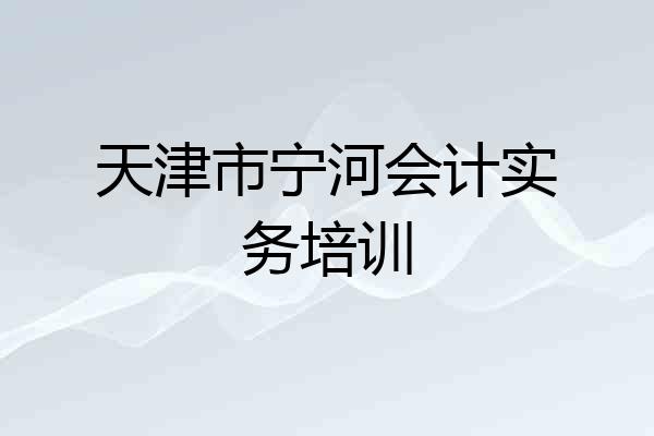 天津市宁河会计实务培训