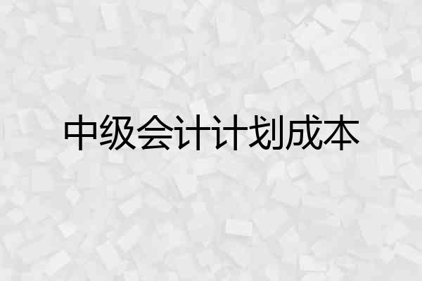 中级会计计划成本