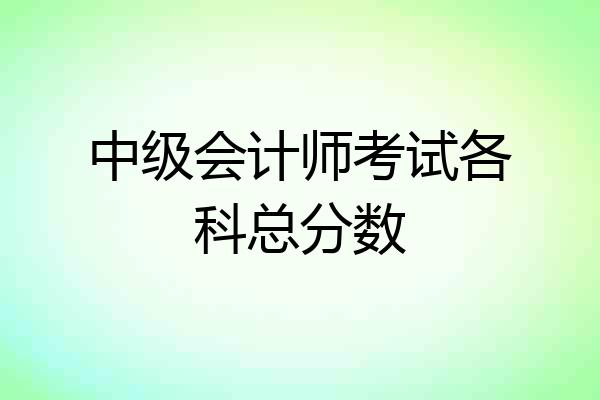 中级会计师考试各科总分数