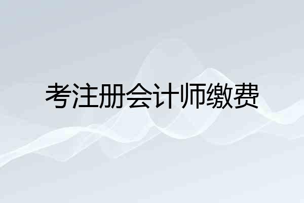 考注册会计师缴费