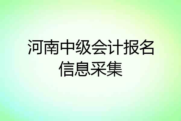 河南中级会计报名信息采集
