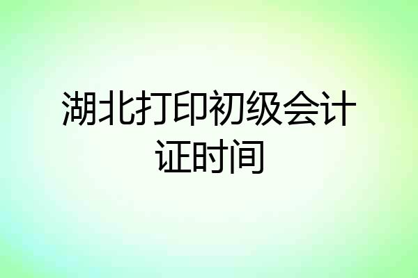 湖北打印初级会计证时间