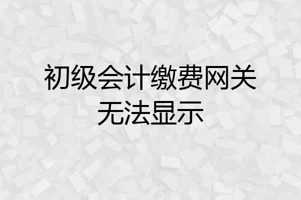 初级会计缴费网关无法显示