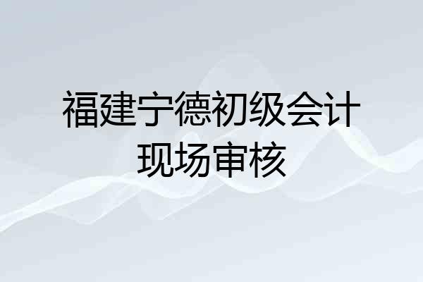 福建宁德初级会计现场审核