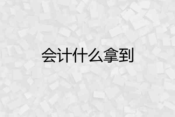 会计什么拿到