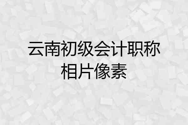 云南初级会计职称相片像素