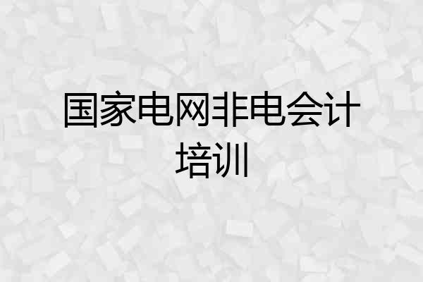 国家电网非电会计培训
