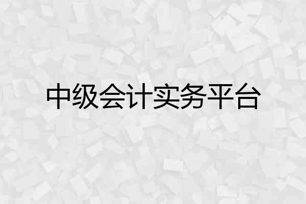 中级会计实务平台