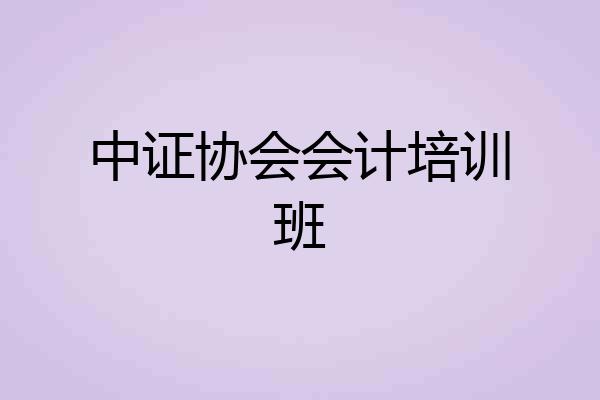 中证协会会计培训班