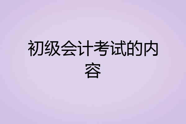初级会计考试的内容