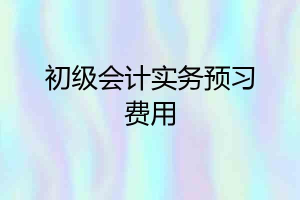 初级会计实务预习费用