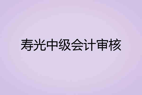 寿光中级会计审核