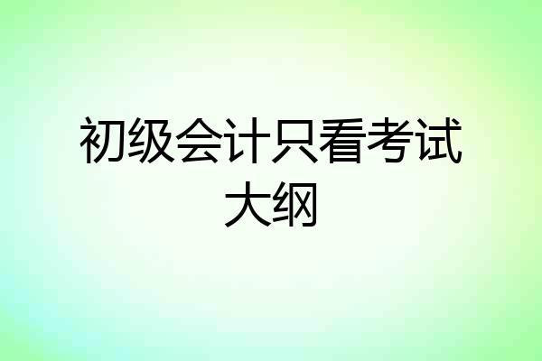 初级会计只看考试大纲
