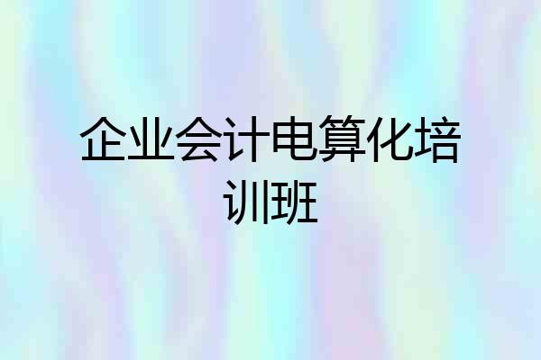 企业会计电算化培训班