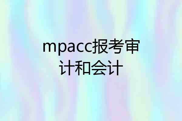 mpacc报考审计和会计