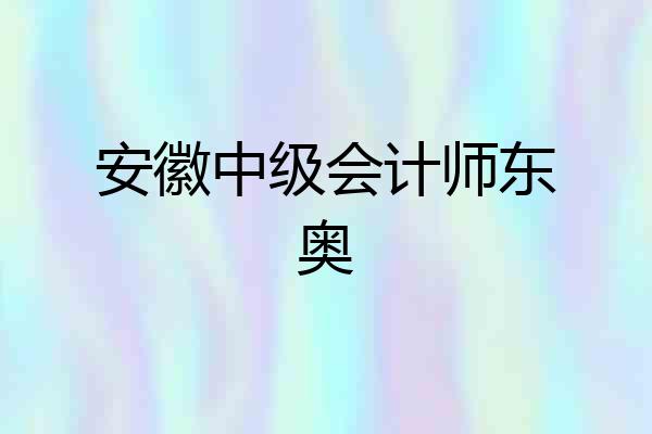安徽中级会计师东奥