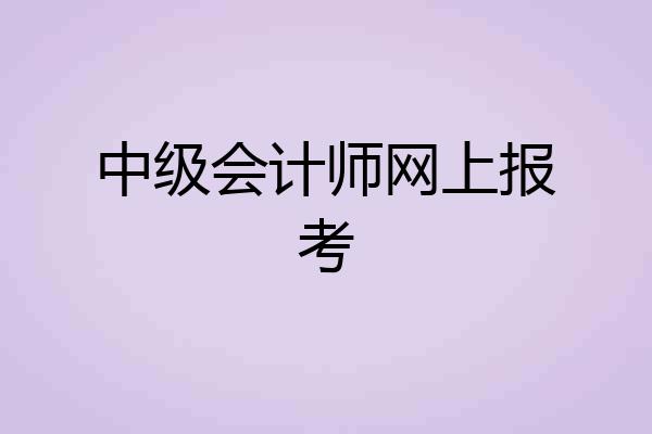 中级会计师网上报考
