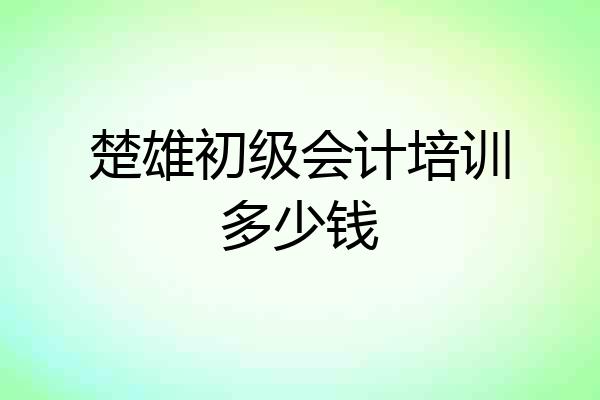 楚雄初级会计培训多少钱