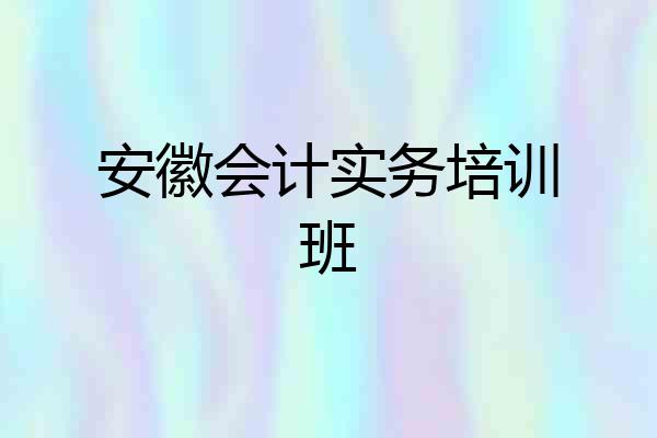 安徽会计实务培训班