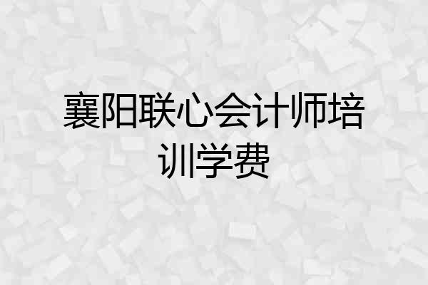 襄阳联心会计师培训学费