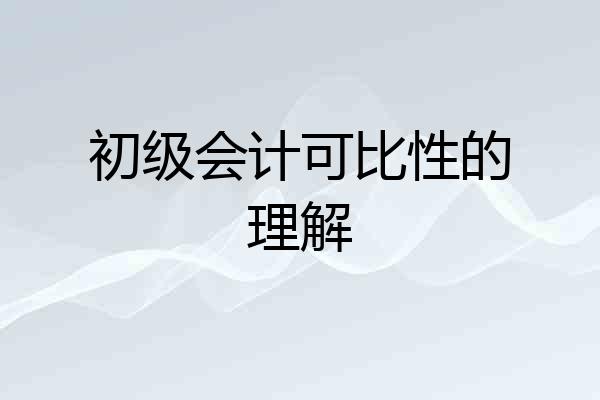 初级会计可比性的理解