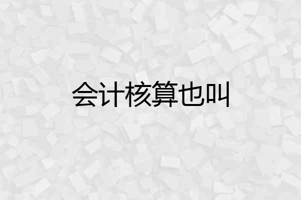 会计核算也叫