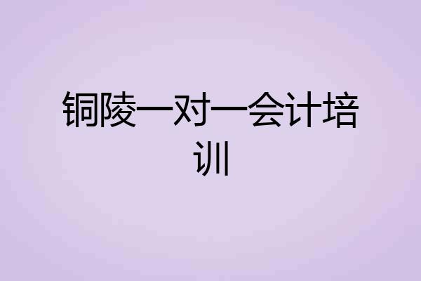 铜陵一对一会计培训