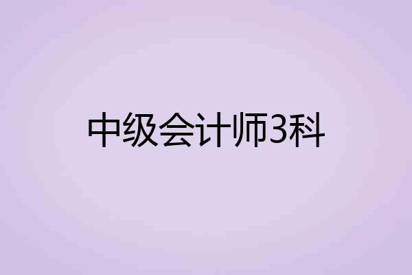 中级会计师3科