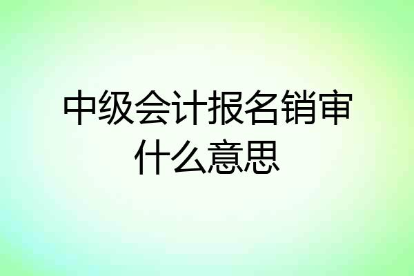 中级会计报名销审什么意思
