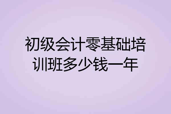 初级会计零基础培训班多少钱一年
