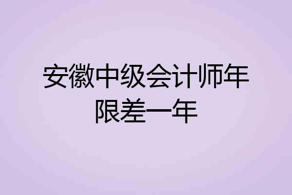 安徽中级会计师年限差一年