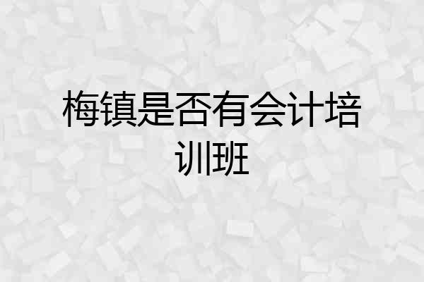 梅镇是否有会计培训班