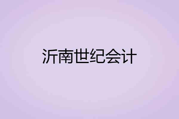 沂南世纪会计
