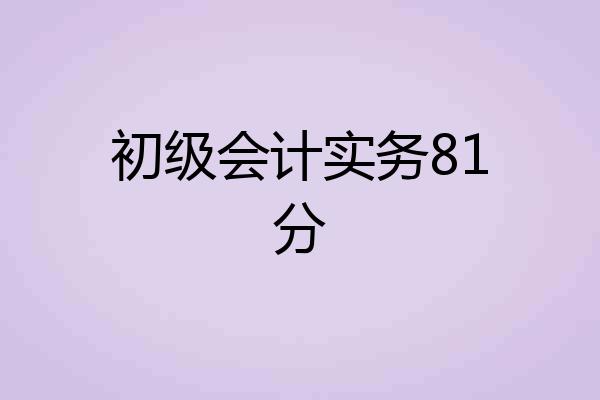 初级会计实务81分