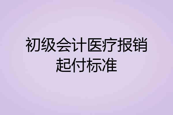 初级会计医疗报销起付标准