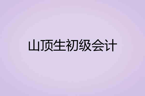 山顶生初级会计