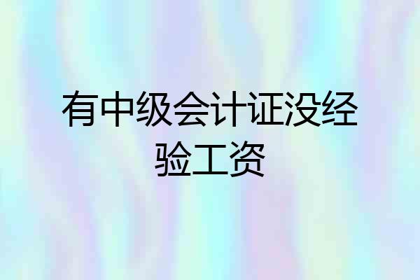 有中级会计证没经验工资