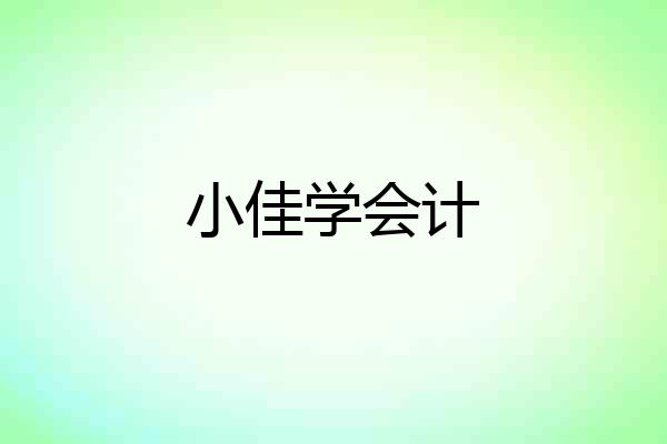 小佳学会计